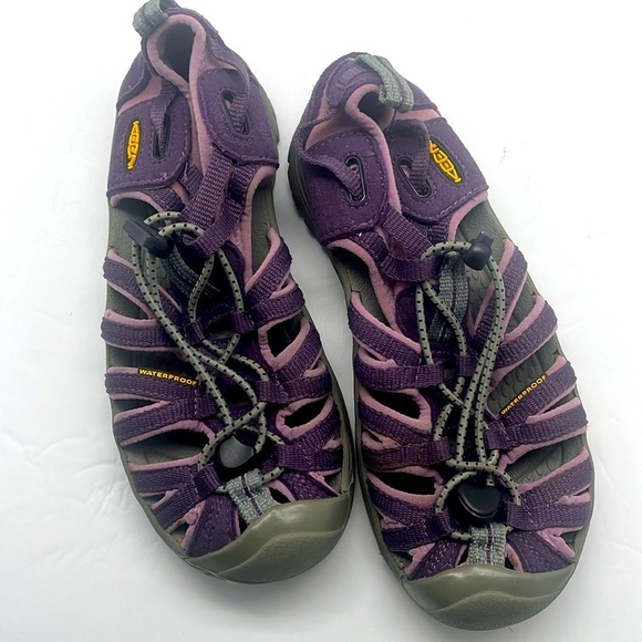 Keen Girls Whisper Sweet Waterproof Sport Sandals Purple Gray Size 2 Beach Hike - Picture 3 of 17